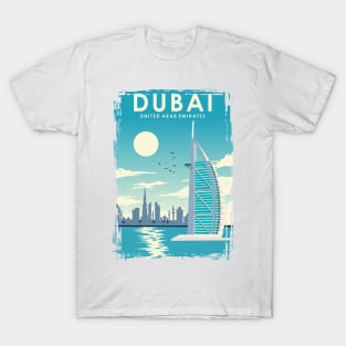 Dubai vintage travel art travel poster T-Shirt